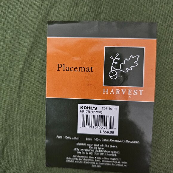 Harvest New Happy Fall Autumn Orange Green Pumpkins Table Runner And Placemats - Picture 7 of 7